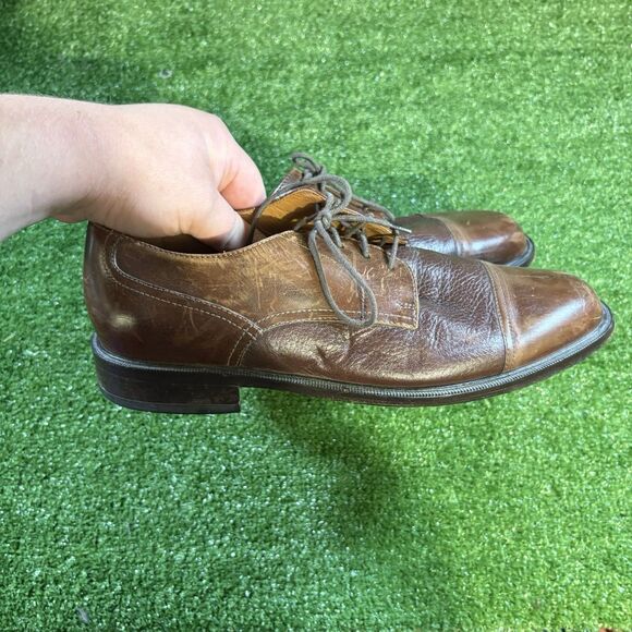 Mens Bostonian Luxe Imperial Brown Leather Oxford Toe Cap Shoes Mens 9.5 - Picture 1 of 7